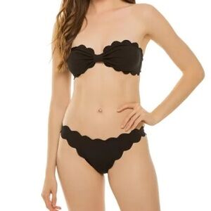 Marysia strapless scalloped bikini in grey size small. Never worn